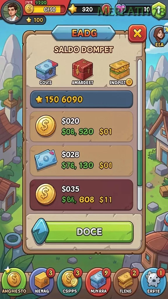 Cuplikan layar 8055 — menu navigasi
